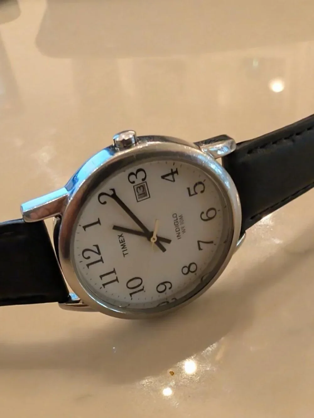 Timex Easy Reader Indiglo — 2011 — Fresh Battery, Brand New Genuine Leather Band